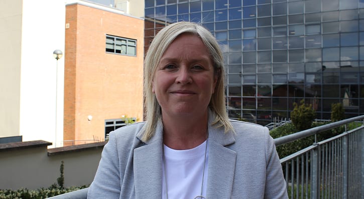 Lecturer Catherine Anderson pictured outside SERC Downpatrick Campus